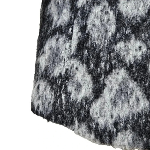 Loft Womens Gray‎ Leopard Spotted Moto Coat Asymmetric Zip Wool Blend size SP - Picture 9 of 11